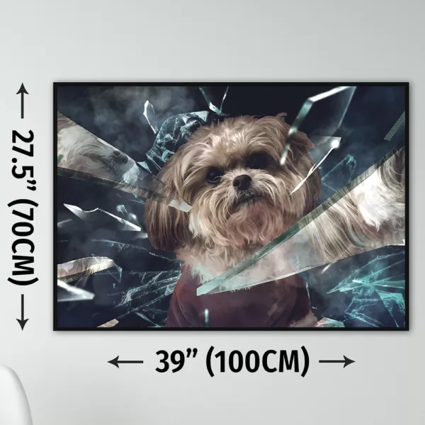 Broken-Glass-Photoshop-customized pet portrait landscape poster