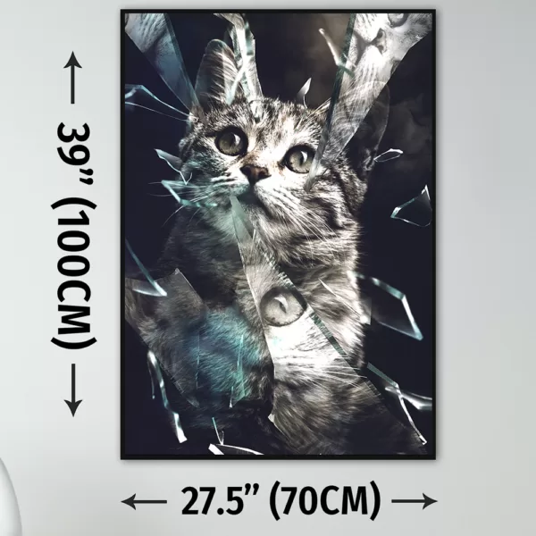 Broken-Glass-Photoshop-customized pet portrait tall poster