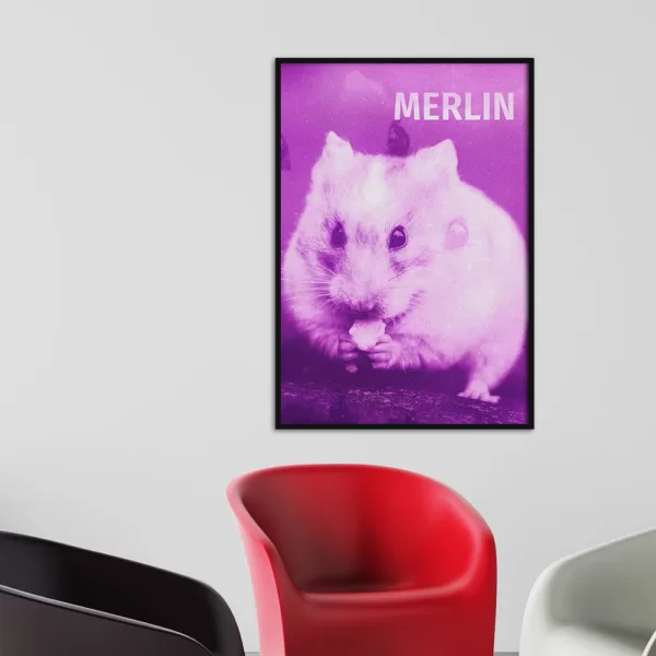 Pet Portrait-Neon-Negative-Photo-Effect-hamster-home deco