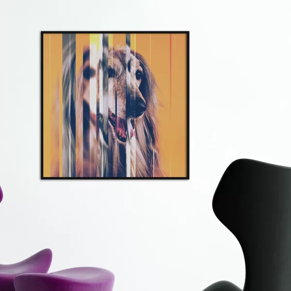 glass style home deco wall art dog